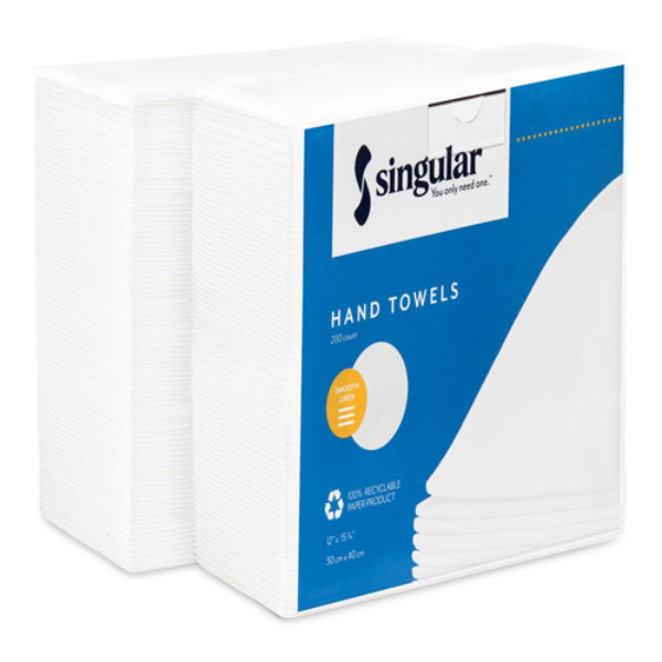 Disposable Hand Towels 15.5 X 12 inch (Smooth Crisp White)